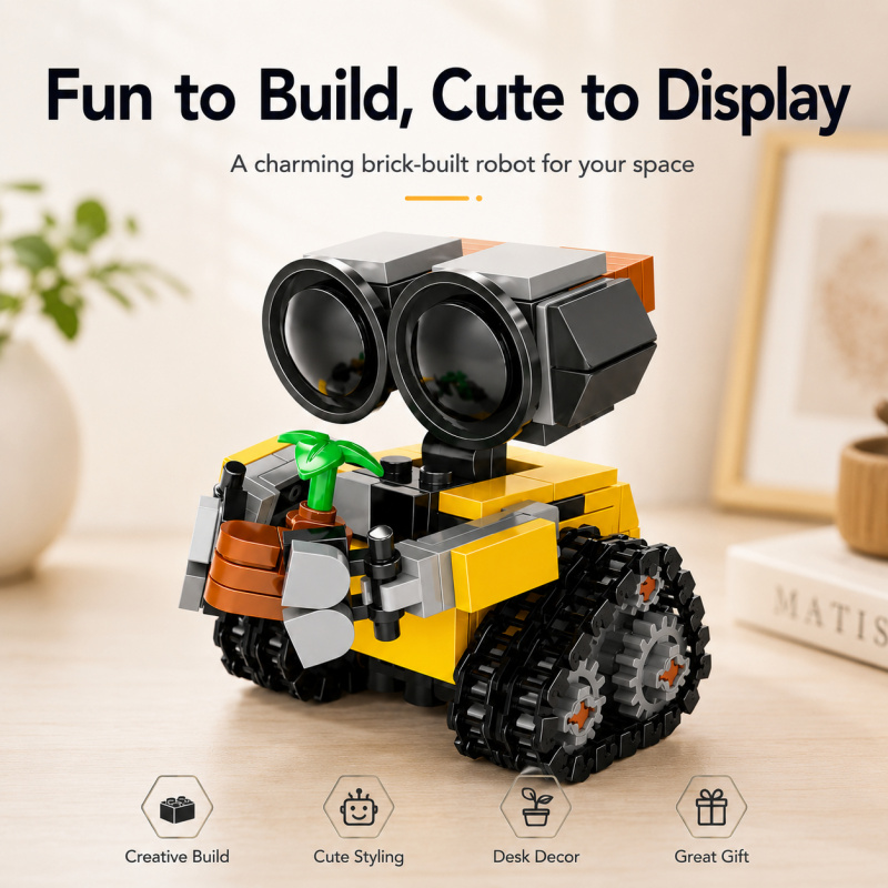 Building Block Mini - Mini Robot Yapı Blokları Seti, Bitki
